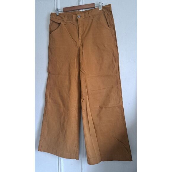 Silence + Noise Womens Size 8 Hi Rise Wide Leg Ankle Pants Mustard Yellow - Picture 2 of 7
